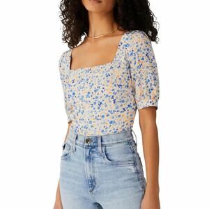 Favorite Daughter The One That Got Away Floral Top Blue Size Medium